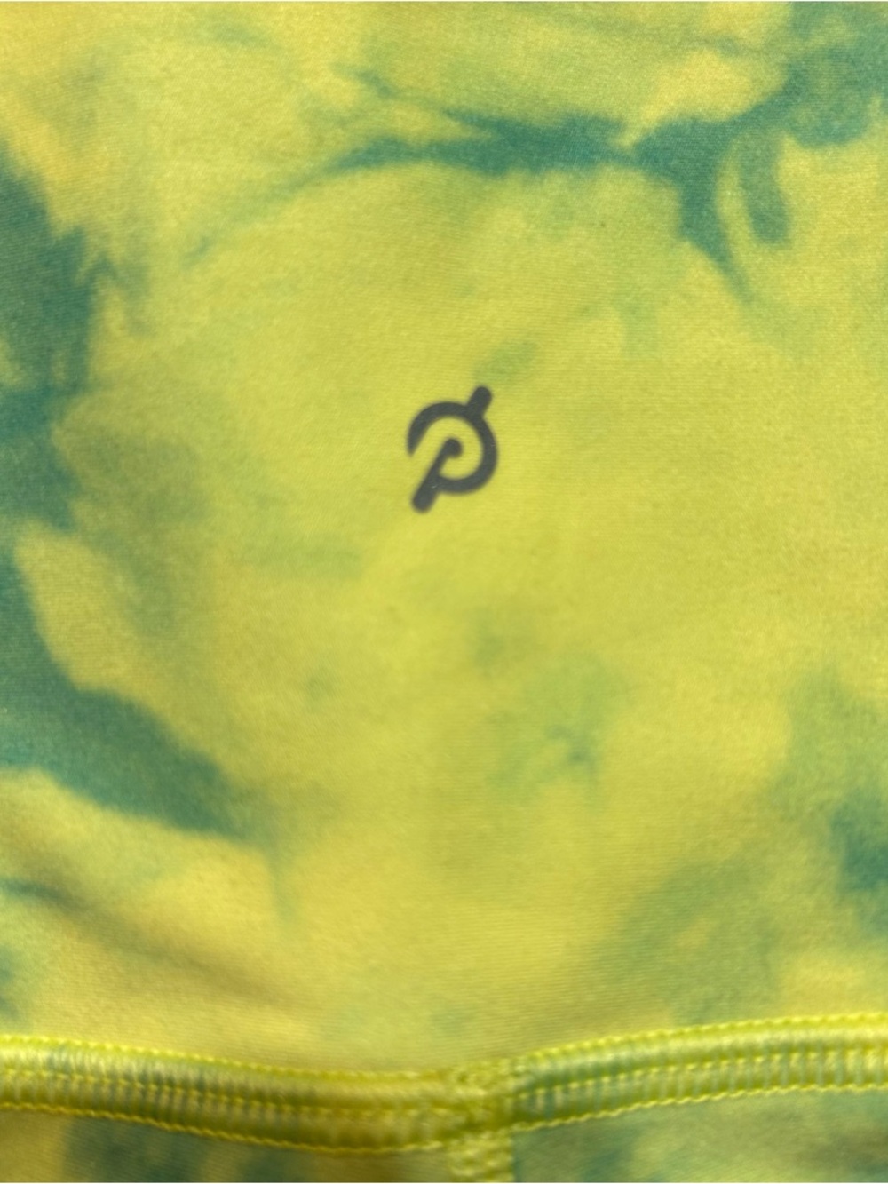 Peloton Neon Yellow and Teal Tie-Dye High-Rise Leggings - Picture 8 of 8